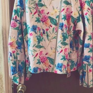 Colleen Lopez Faux Leather Printed Motto Jacket